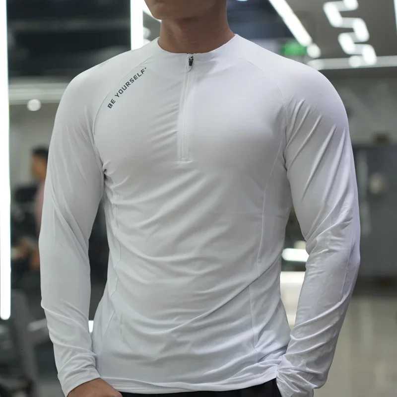 Mens Fitness Sports T-shirt Running Compression Tops Muscle Fit Shirts Long Sleeve Sweatshirt Jogging Breathable Activewear Y251204