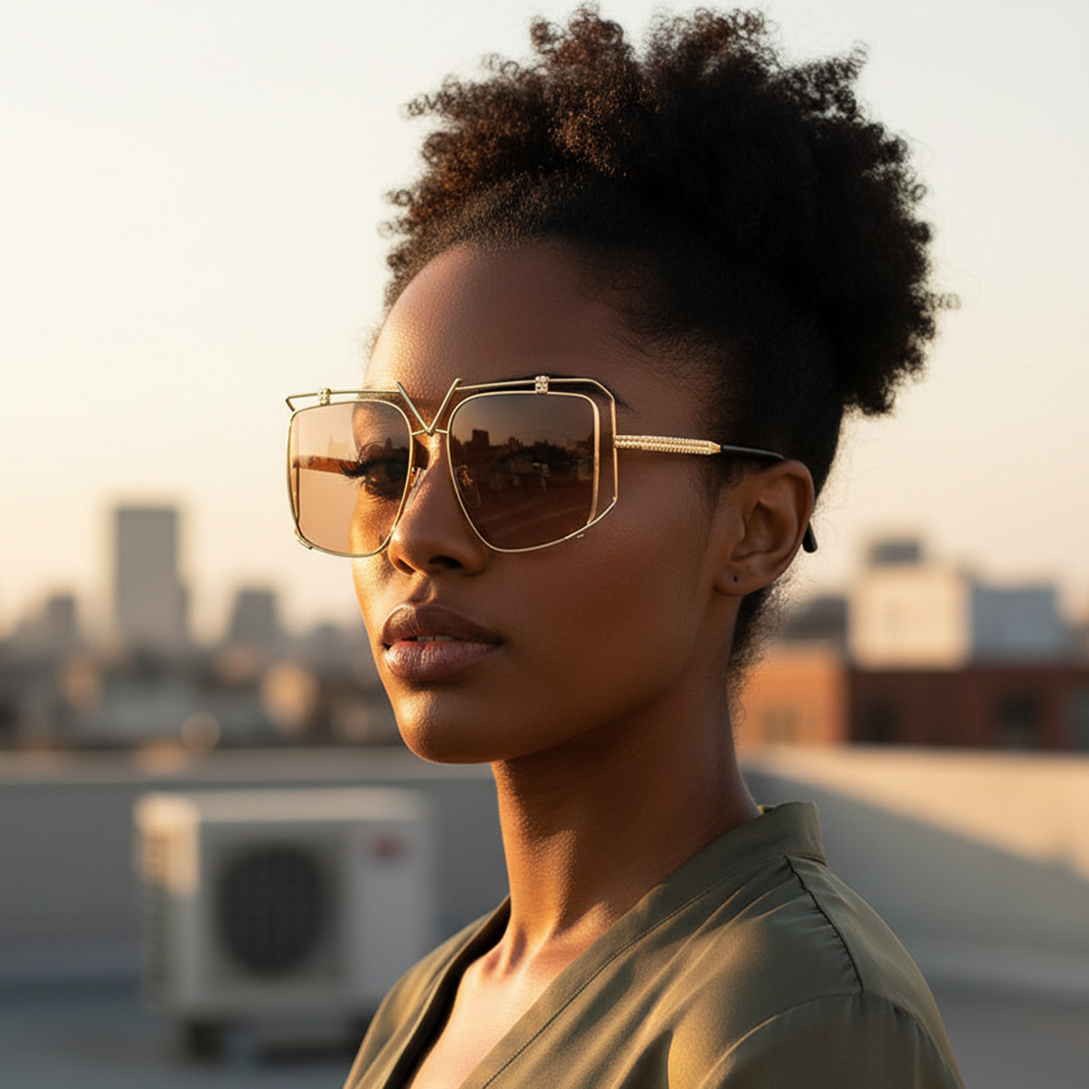 Designer Sunglasses For Men Women Sunglasses Polarized Sunglass Alloy Irregular Oversized Frame Sunglasses Luxury Goggle Pilot Alloy Frame UV400 Eyewe