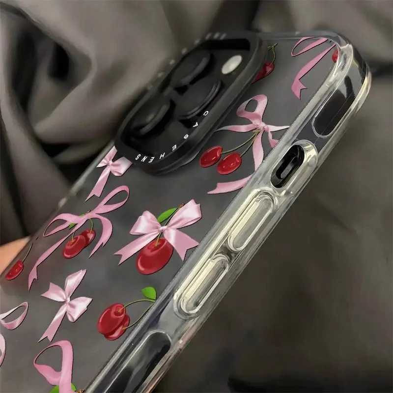 Ins Korean Lovely Bow ry Phone Case For iPhone 16 15 14 13 12 11 Pro Max XR XS MAX 7 8 MINI PLUS Y2K Shockproof Soft Cover H251203