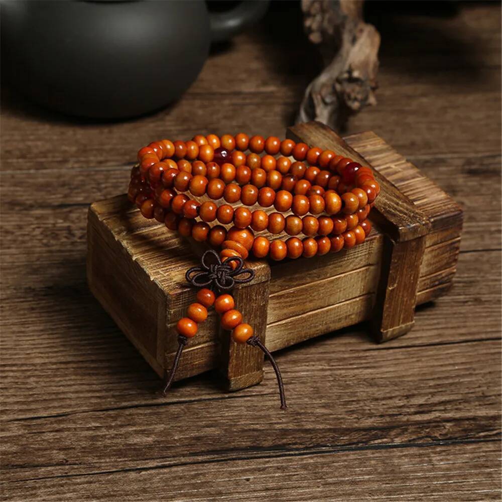 Green 6mm Natural Sandalwood Bracelets & Bangles For Women Buddhist Buddha Wood Prayer Bead Mala Unisex Men Jewelry Bijoux A245 ddmynov