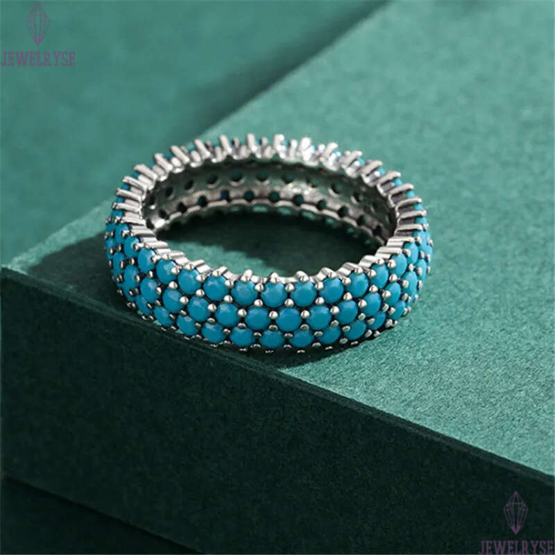 vintage turquoiser ring designer for woman s925 sterling silve party daily outfit luxury band rings womens fashion jewelry travel friend gift box