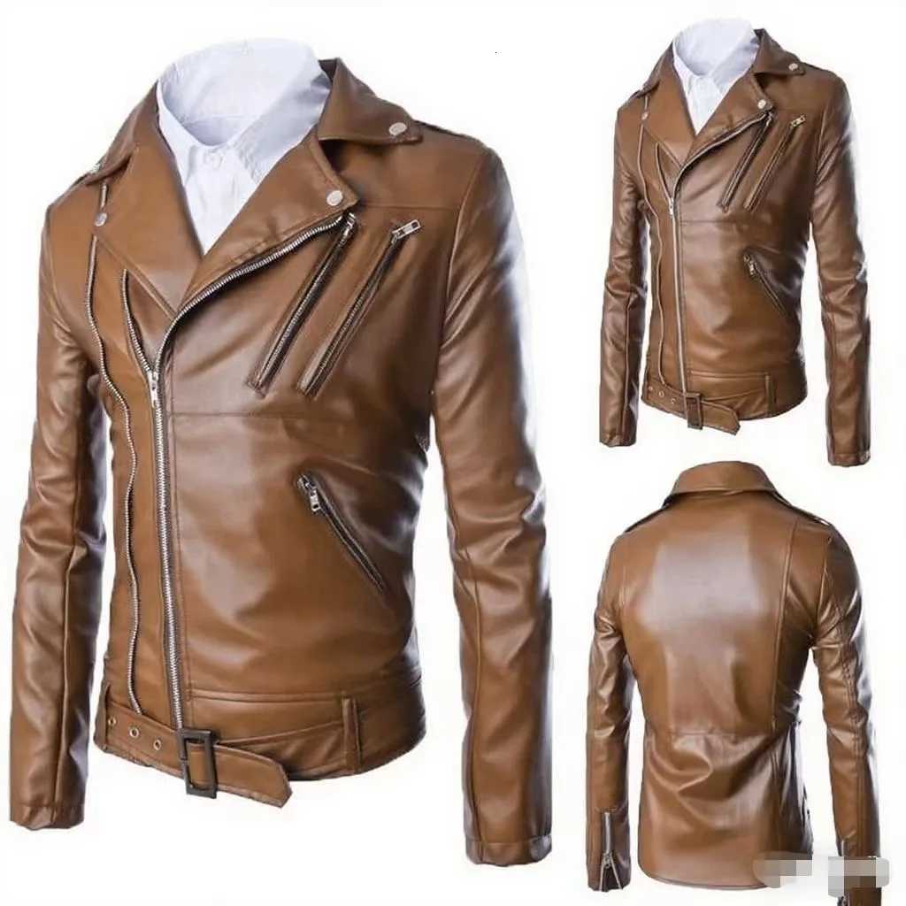 Autumn and Spring New Fashion Solid Color American Vintage Sports Leather Jacket Mens Casual Loose Windproof Plus Size CoatT251204