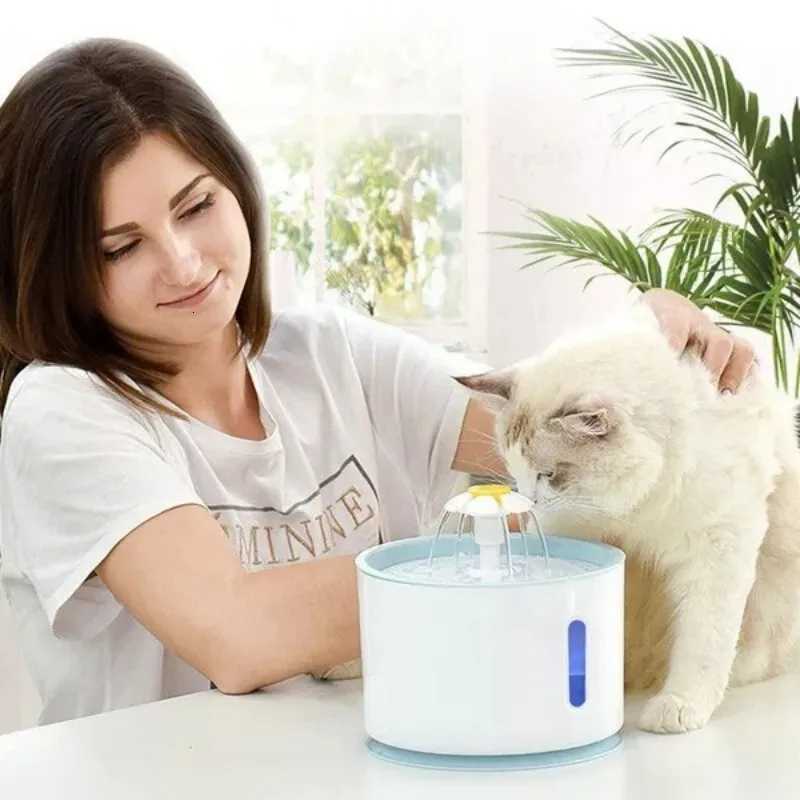 24L Pet Cat Silent Water Dispenser DC Water Pump LED Window Activated Filter Carbon Feeder USB Interface Drinking Bowl M251204