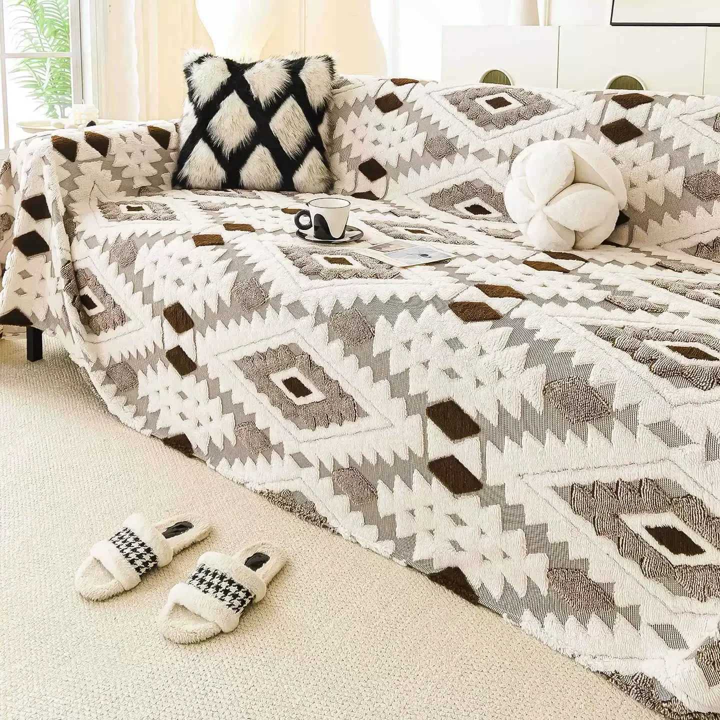 Retro Sofa Cover Cloth Towel Anti-cat Scratch 2025 New Four Seasons Universal Non-slip Thickened Sofa Cover Full Cover M251204 - view 6