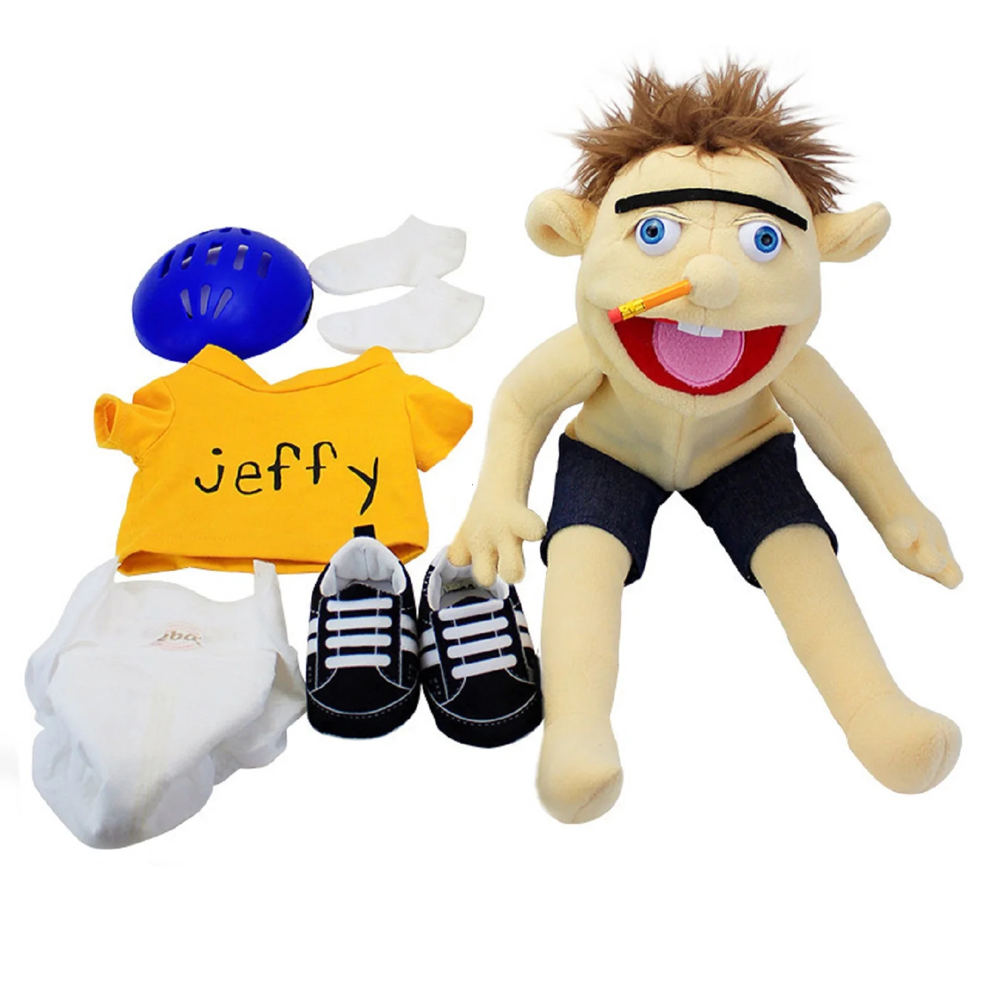 60cm Jeffy Puppet Doll Hand Sml Family Real Zombie Boy Soft Toy Plush Feebee 251204
