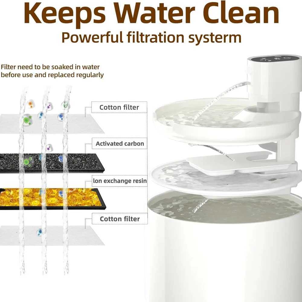 23L Automatic Ceramic Cat Water Fountain Wireless Pet Water Dispenser with Temperature Water Level Display Pets Drinker Bowl M251204