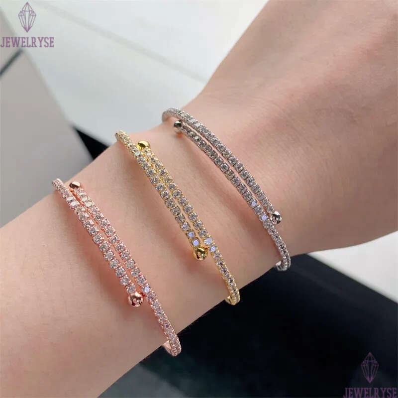 luxury rose gold tennis bracelet designer for woman s925 sterling silver 5A CZ diamond iced out chain bangle bracelets bangles womens jewelry gift box