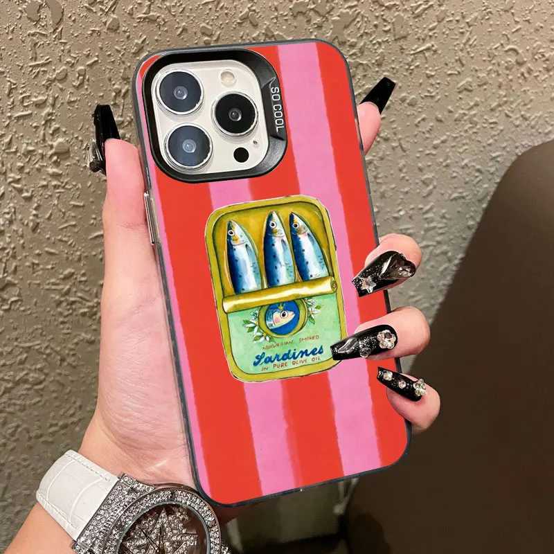 Sardines Can Pattern Laser Phone Case For iPhone 13 Mini 12 11 Pro Max 16 15 14 Pro Max Plus Shockproof Protective Back Cover H251203