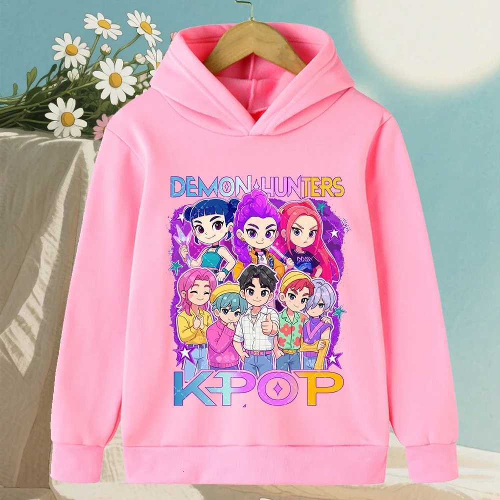 Korean KPop Demon Hunter Childrens Sweater Boys Girls Hoodie Witch Group Autumn and Winter Warm Childrens ClothingW251204
