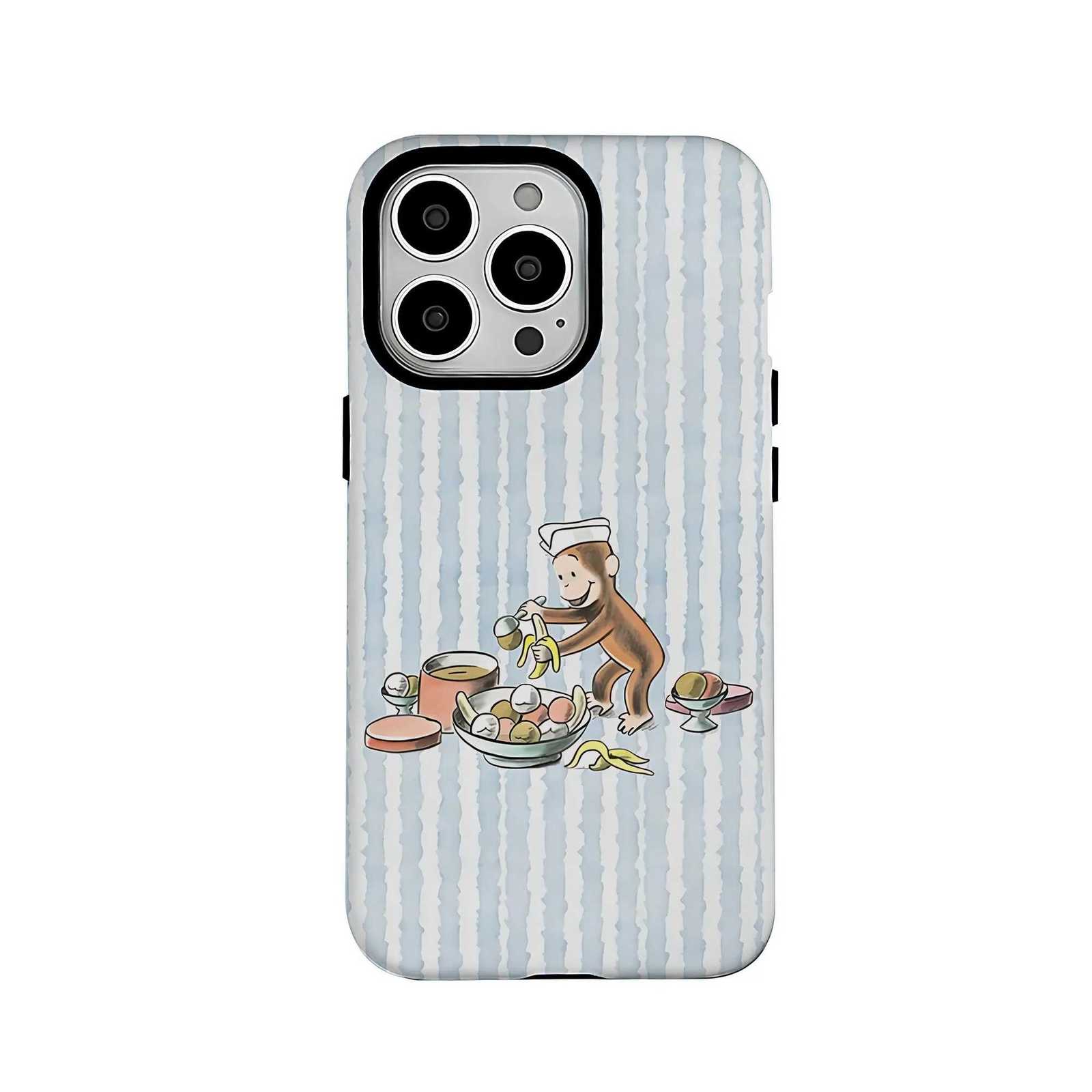 Lovely Cartoon C-Curious Georges Phone Case for iPhone 16 15 14 13 12 11 Pro Max Plus Luxury Double-layer Back Cover H251203