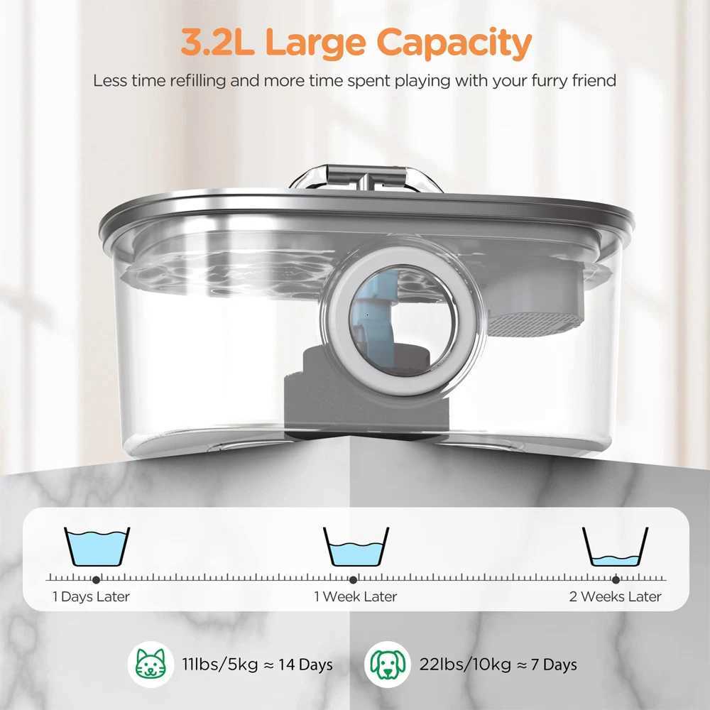 32L Cat Drinking Fountain Automatic Stainless Steel Pet Dogs Water Dispenser Ultra-quiet Pump Water Foutain For Multiple Pets M251204