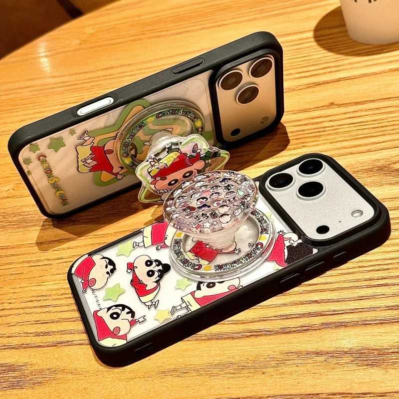 Cute Crayon Shin-chan Phone Case for iPhone 12 13 14 16 17 Pro Max Star SHINCHAN Nohara Shiro Holder Magnetic Cover H251203