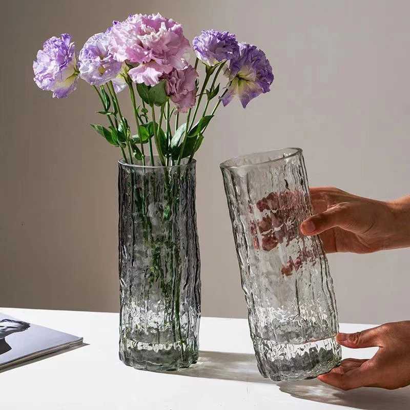 Vase Glacier Vase Transparent Flower Arrangement Rose Flower Living Ro Dining Table Decoration Bottle Nordic Minimalist H251204