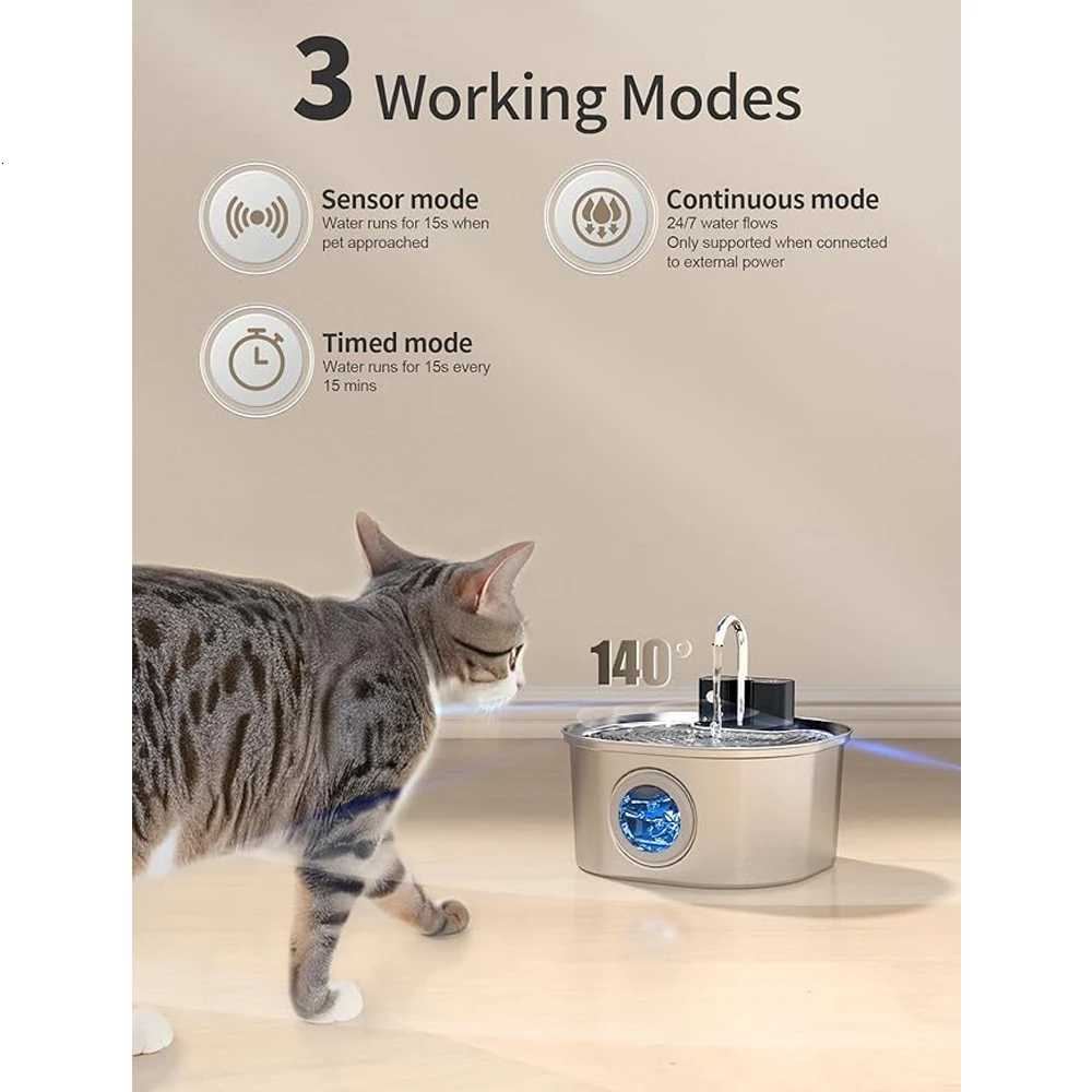 32L Wireless Stainless Steel Pet Water Feeder Auto Cat Fountain faucet Smart Dog Water Dispenser Visual Window Drinking Bowl M251204