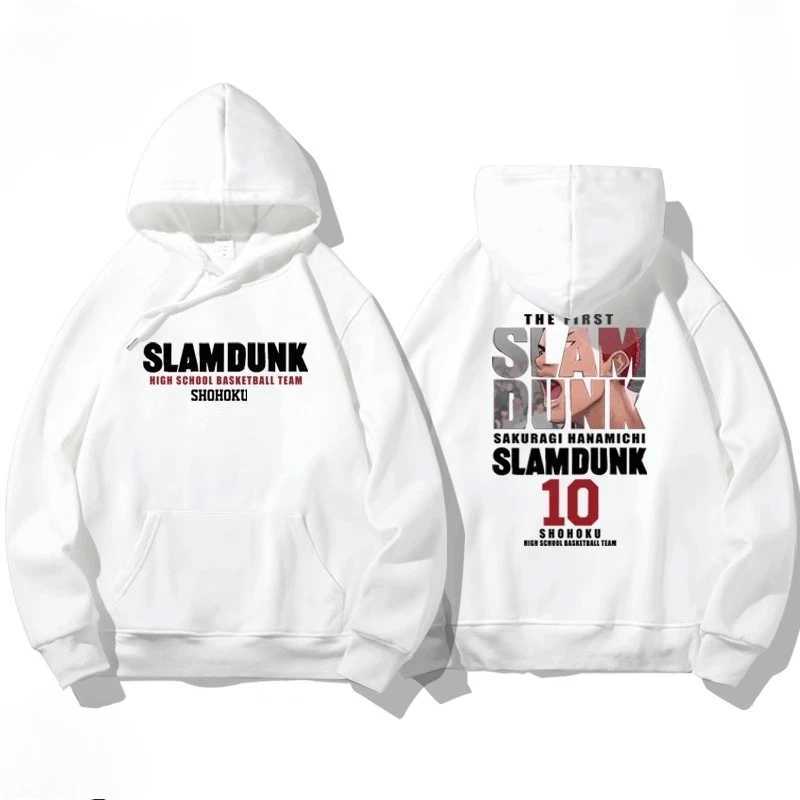 NASA joint autumn and winter cartoon slam dunk print student hooded sweatshirt men and women plus velvet long-sleeved pullover J251203