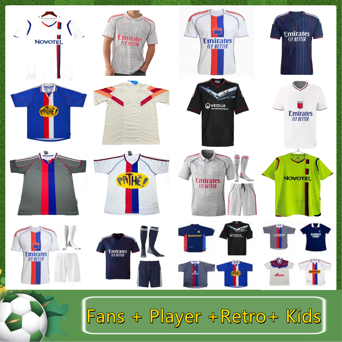 25 26 Maillot de foot lyon Soccer JerseyS MIKAUTADZE BENRAHMA ORBAN NUAMAH CHERK 95 96 00 01 08 09 10 11 12 JUNINHO vintage Toulalan NUAMAH Men football shirt kids kit
