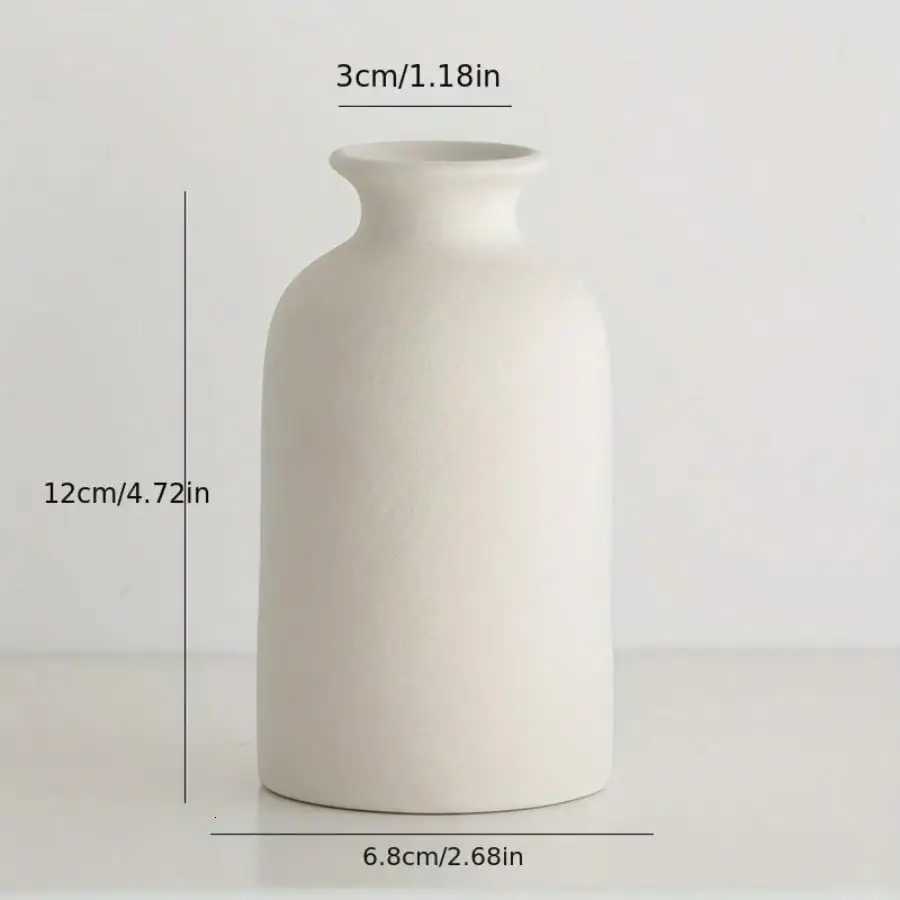 Minimalist Ceramics Vase Ceramic Flower Vase He Decoration Flower Arrangement on The Living Ro Desktop Ornament Accessories H251204