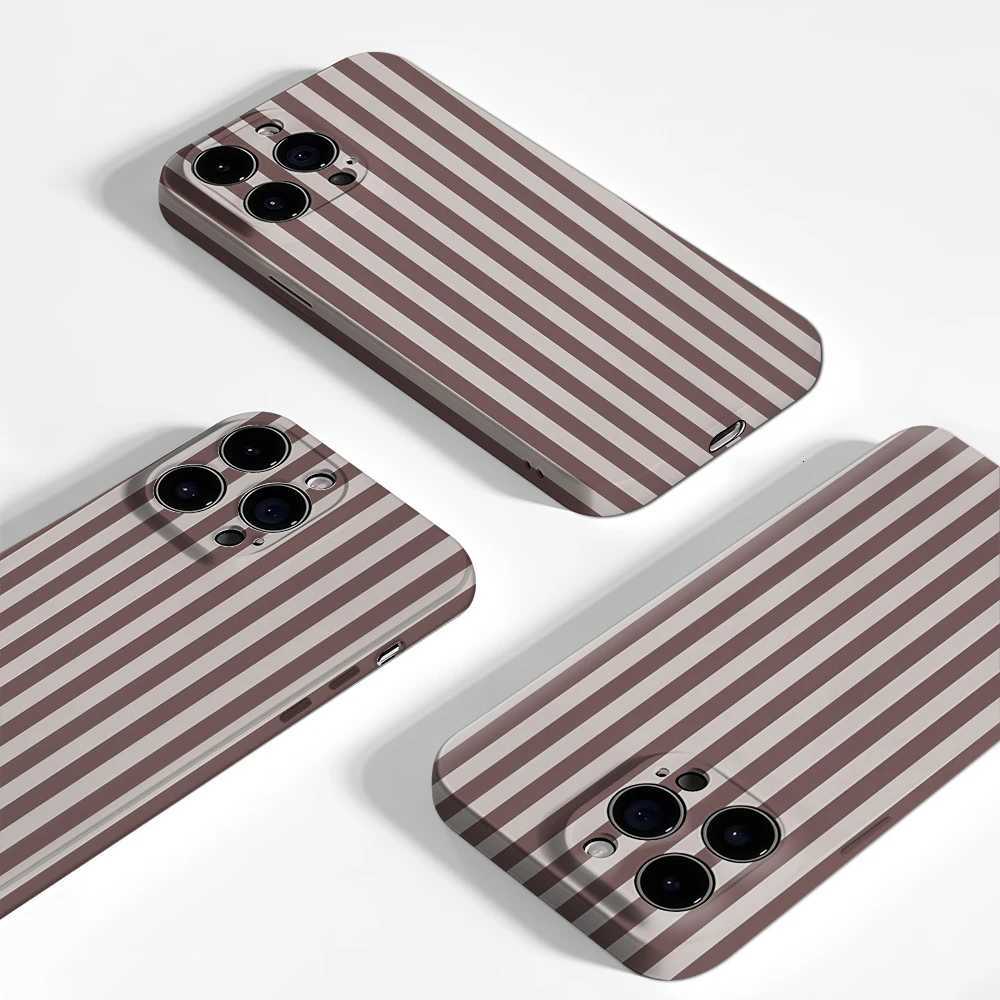 Brown Ivory Stripes IPhone17 Must-Haves Phone Case for IPhone 17 16 15 14 13 12 Pro Max Plus Double-layer Back Cover H251203