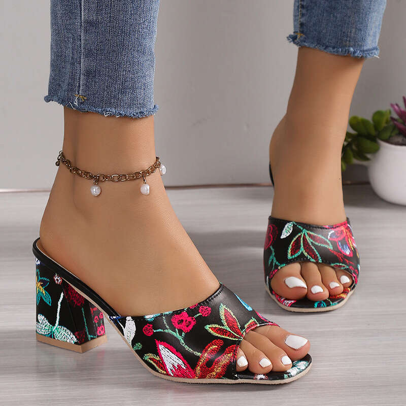 high for women spring new roman free shipping niche designer style fashion thick heel nonslip beach shoes large size export sandals