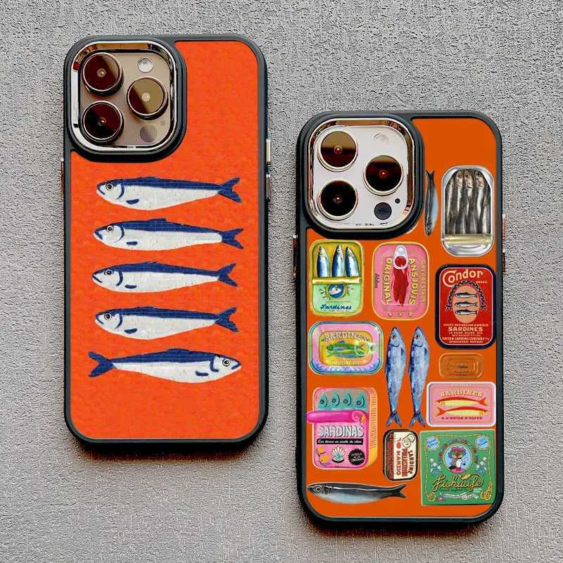 Silicone Phone Case For iPhone 14 13 12 11 Pro Max 16 15 Pro Max Plus XR XS X 7 8 SE2 Fish Funny Sardines Shockproof Back Covers H251203