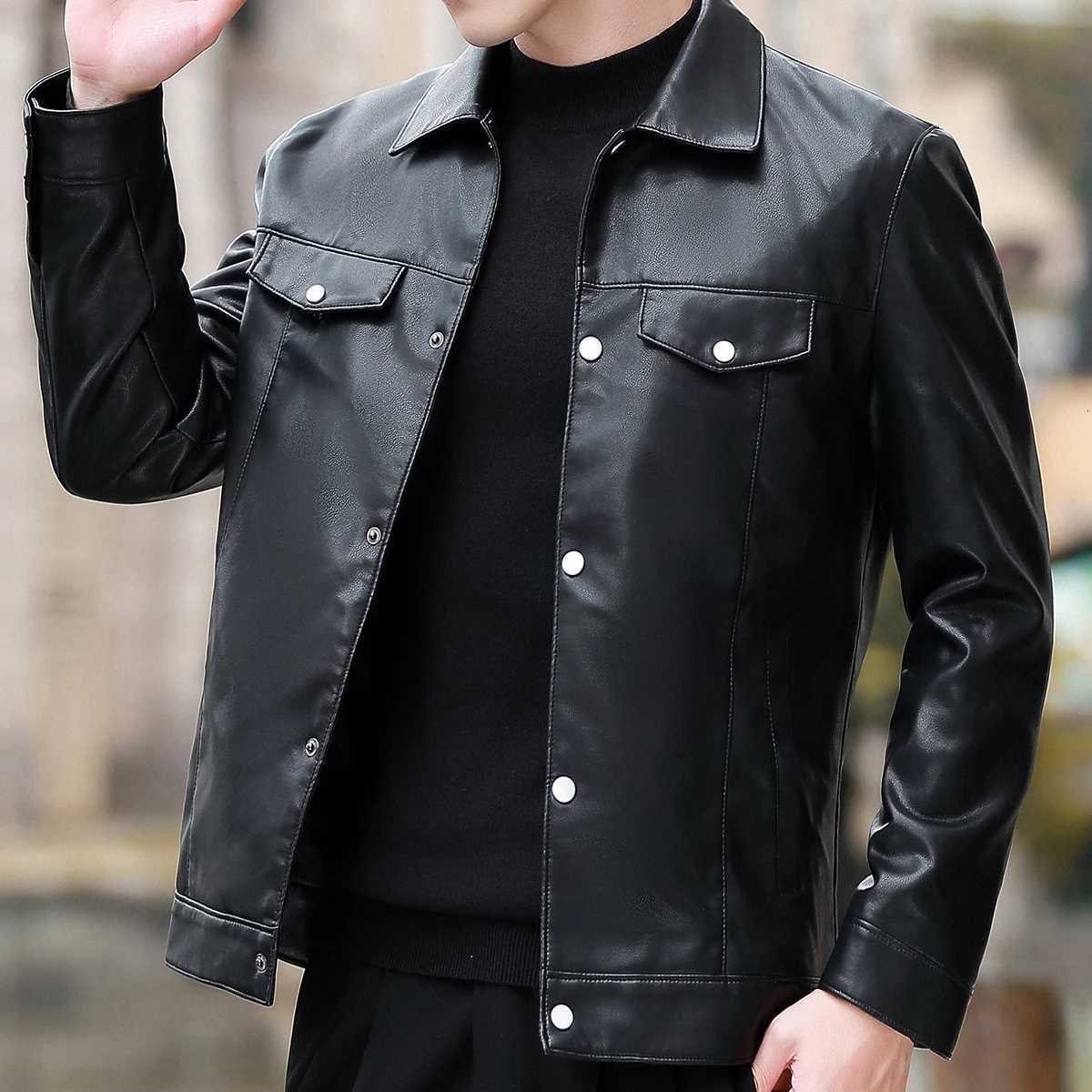 Mens Motorcycle Cool Leather Jackets Windproof leather Coats Male Autumn Winter Windproof Fashion Pu Leather Coat ClothesT251204