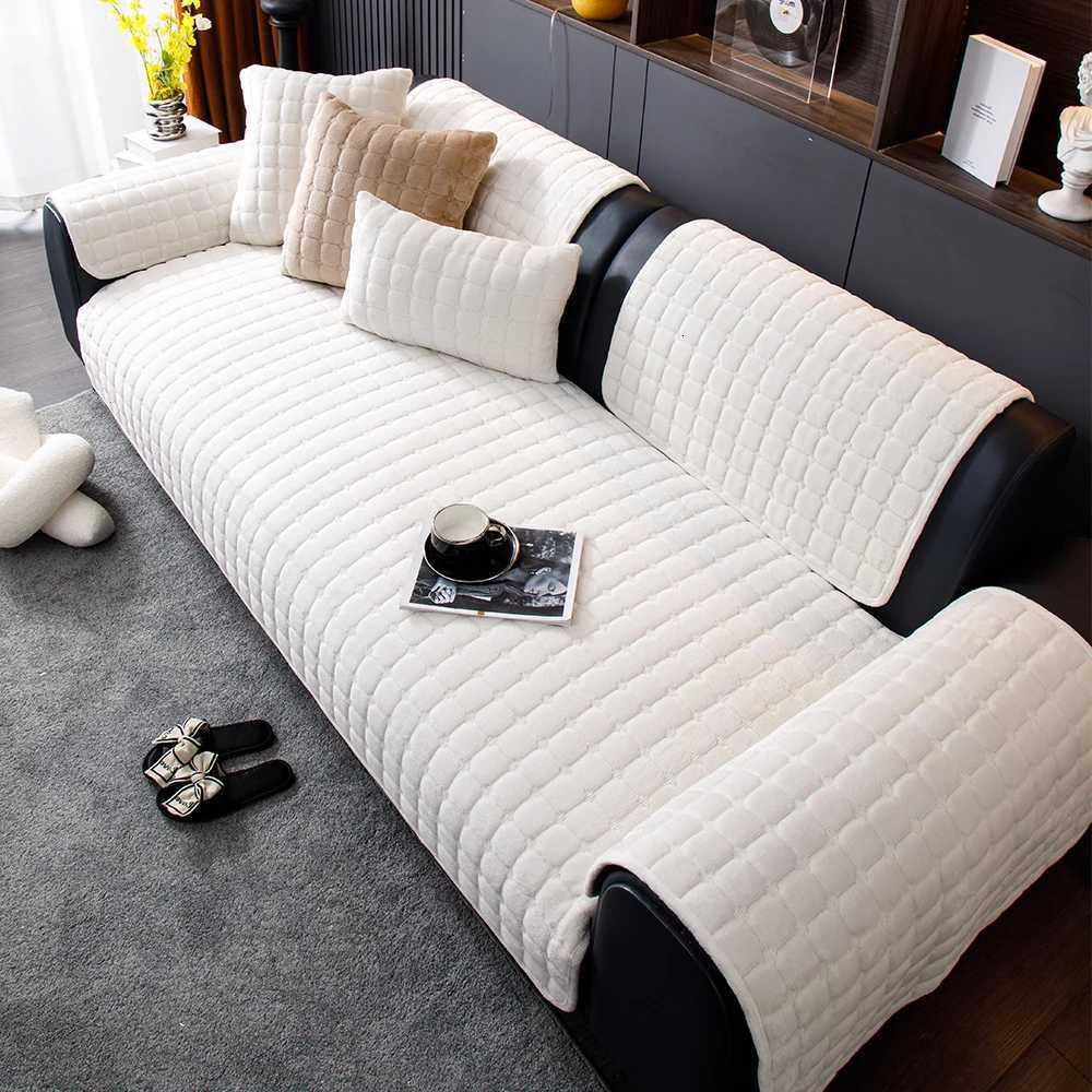 Winter Plaid Sofa Cushion 4 seat Quilted Slip-resistant Dust-proof Furniture Protector Pad Comfortable Home Decorative Floor Mat M251204 - view 3