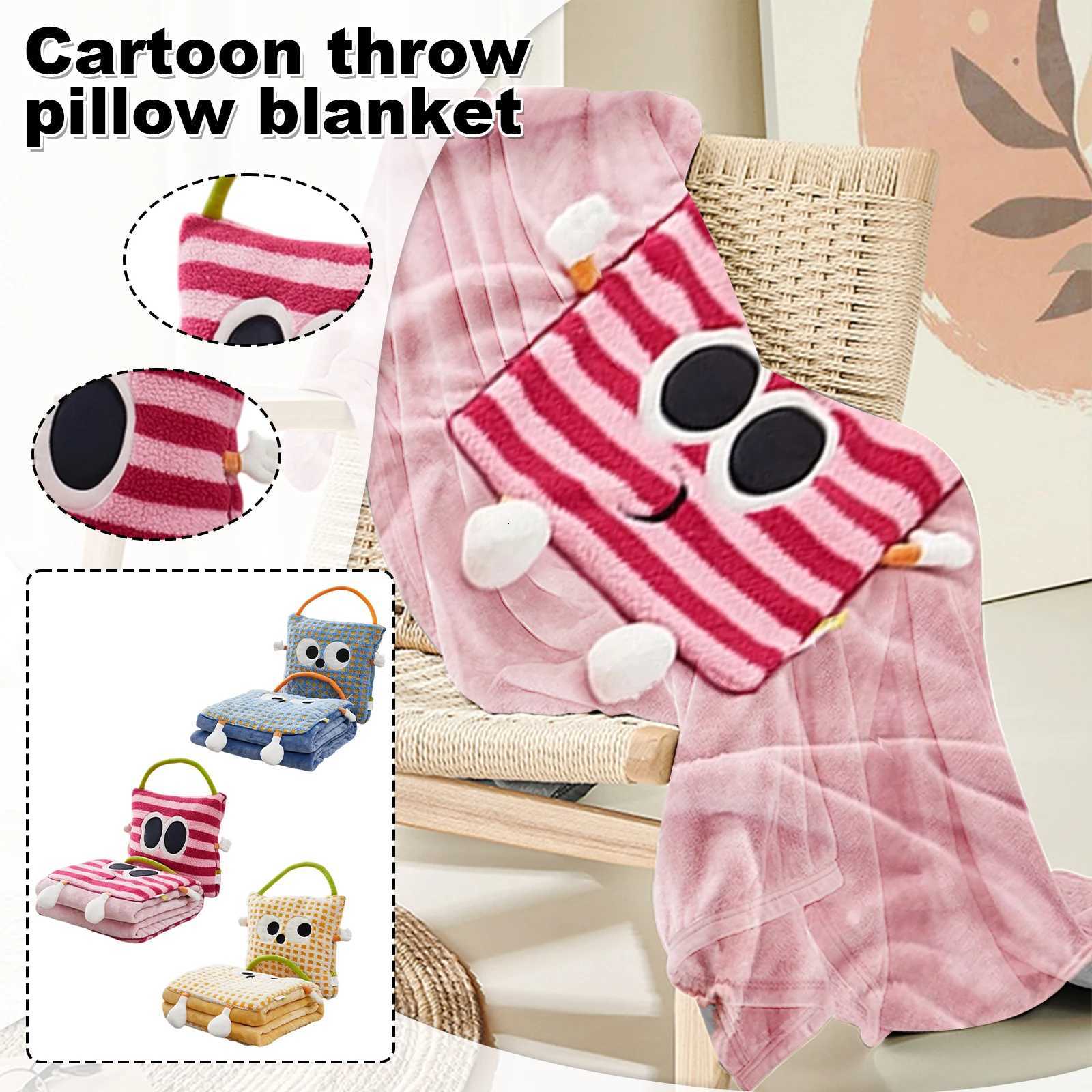 Embroidered Lamb Wool Flannel Blanket Office Home Sofa Throw Cartoon Big-eyed Blanket Car Cushion Blanket Y251204