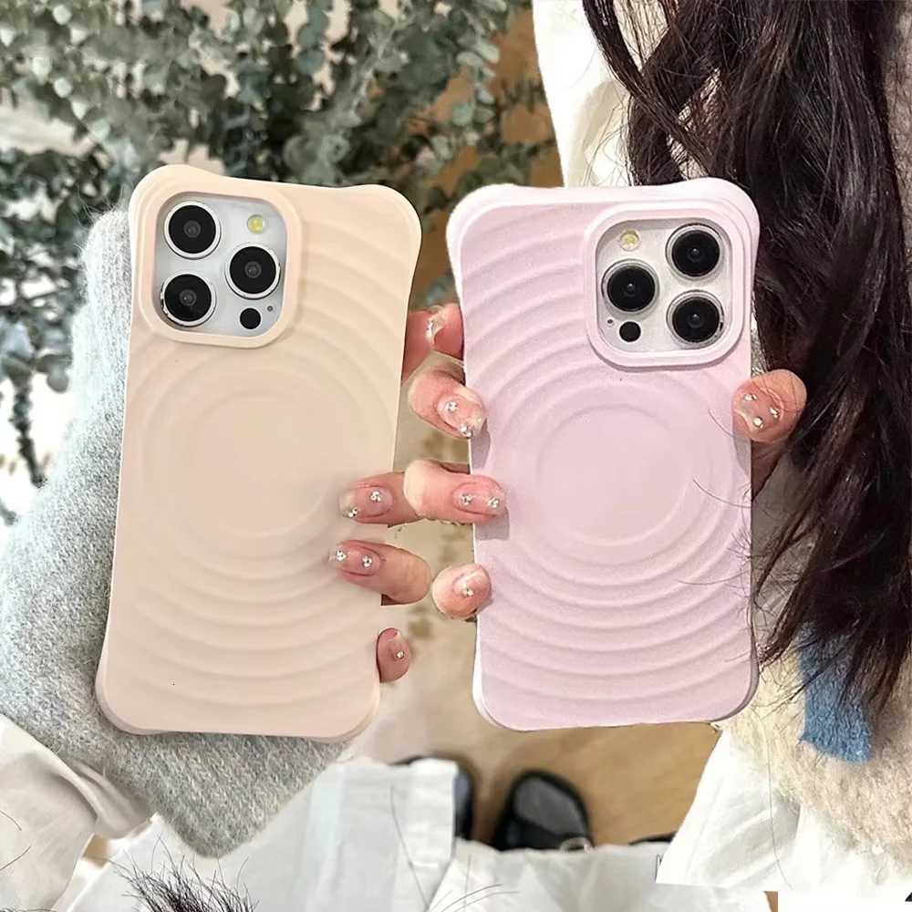 Ripple Soft Silicone For Magnetic Phone Case Funda For iPhone 16 17 15 14 13 11 Pro Max Plus Wave Wireless Charger Cover H251203