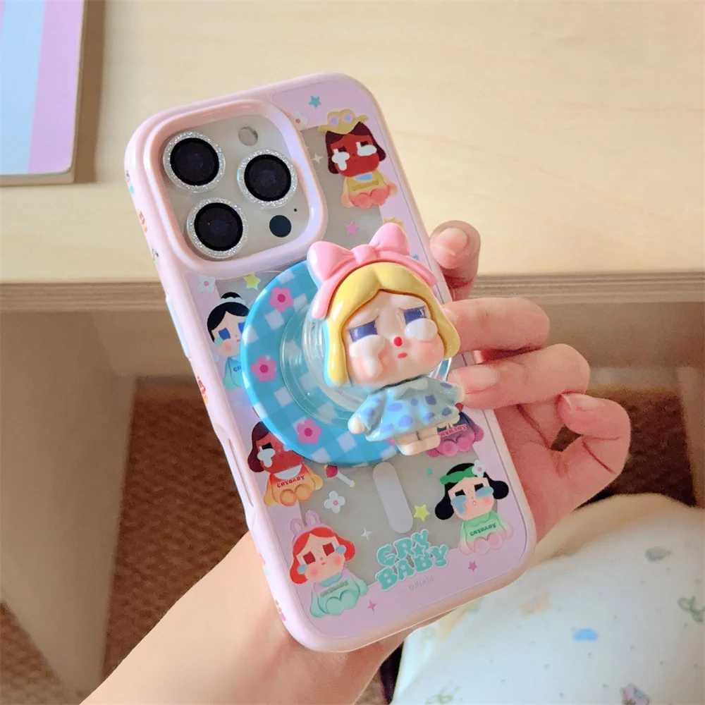Fashion Cute Little Flowers Magnetic Phone Case For iPhone 16 Pro 15 13 14 17 Pro Max Cover with Stand Holder For Cases H251203