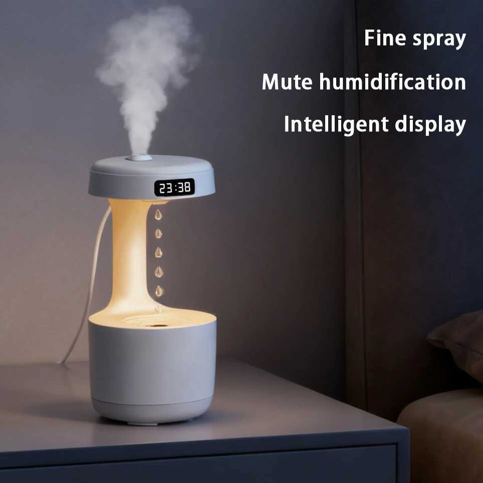 TOKA Anti-Gravity Air Humidifier with Rrse Water Drop Effect Smart Time Display and W Light Design C251204