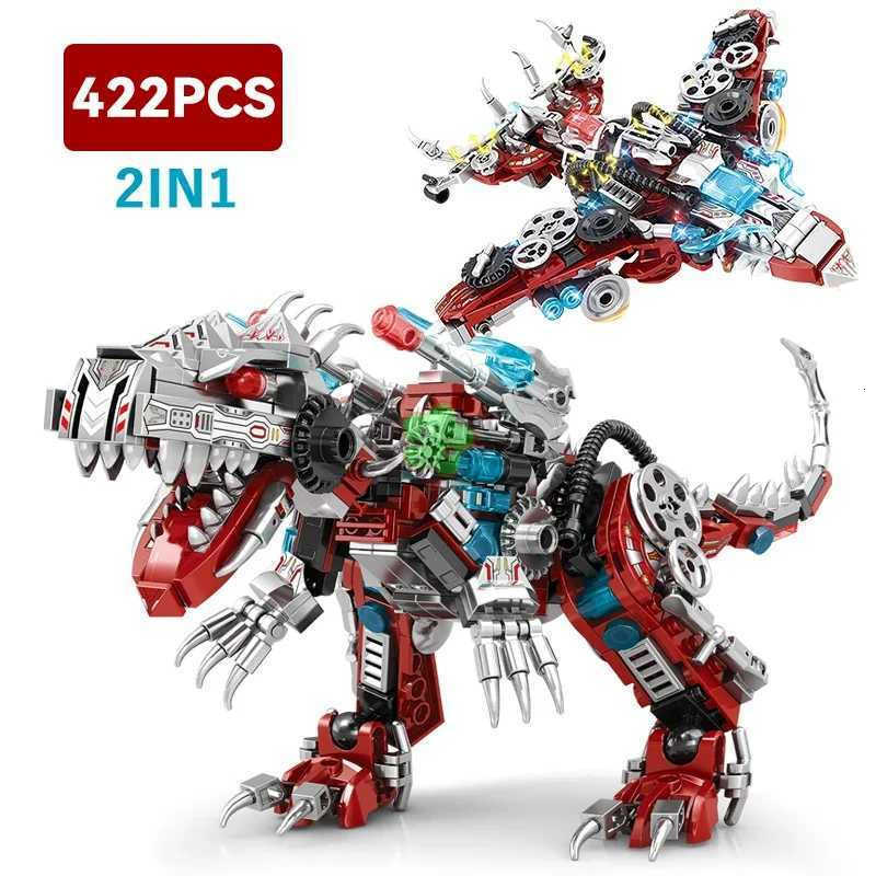 2IN1 Jurassic Mechanical Indinus Rex Dinosaur World Model Building Blocks Ci Fighter Dino Park Bricks Children Toy C251203