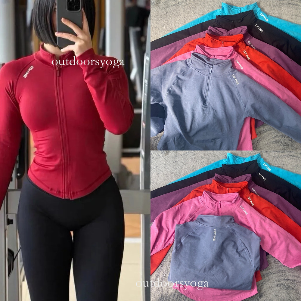 Dfynes Dyfne Half Zip Jacket 25Ss Full Zip Jacket 10A TOP Workout Yogawomen Jacket High Waist Sports Suit Close High Waist Pants Running Long Sleeve Gym Jakets A4a