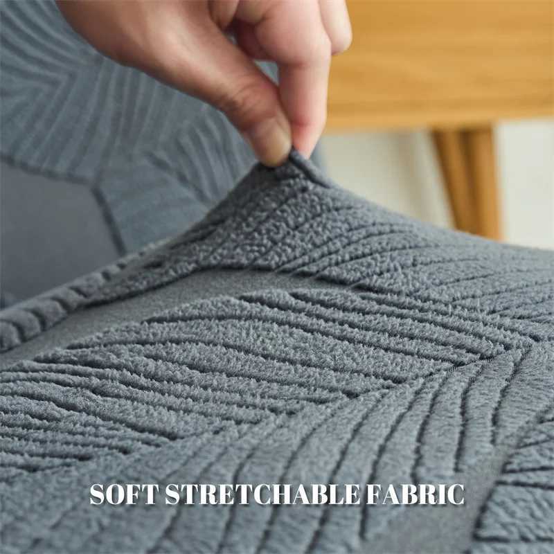 Nordic Leaves Jacquard Club Chair Slipcover Thick Tub Armchair Cover All-inclusive Single Sofa Covers Bar Counter Home Banquet M251204 - view 6