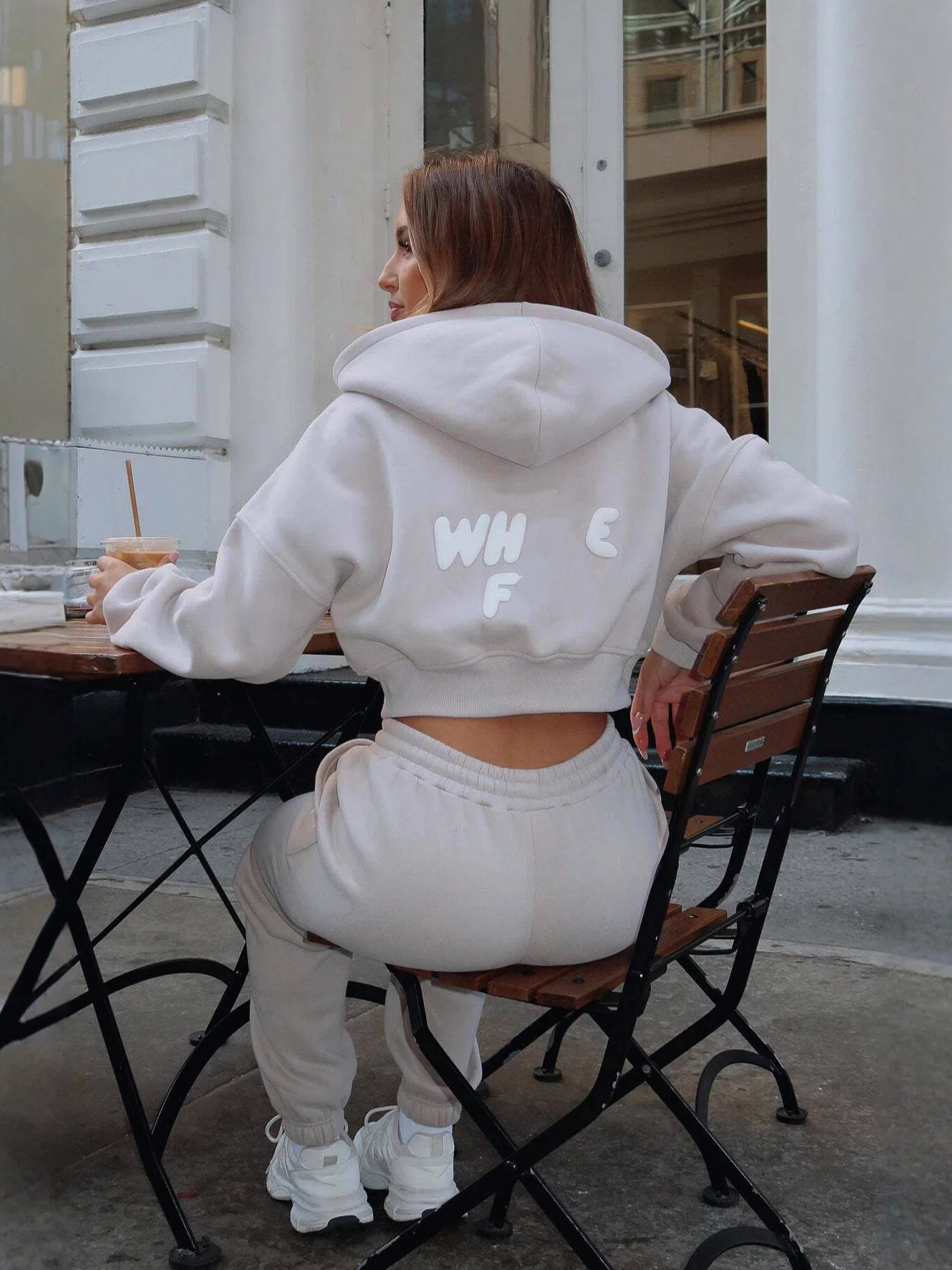 Designer Hoodies Women White Foxset Letter Printings Graphic Athleisure Loose Sweatshirt Trendy High Quality Comfort Streetwear