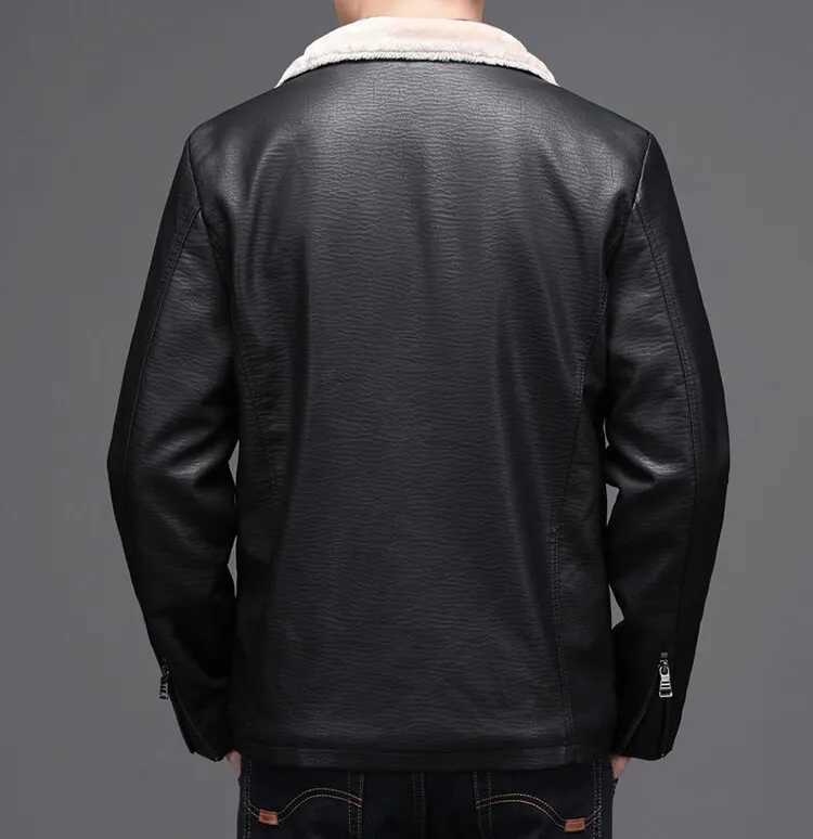 Mens Autumn Winter Thick Leather Jacket Men New Oversized Loose Standing Collar Brand Trend Jacket Men Moto Pu Leather JacketT251204