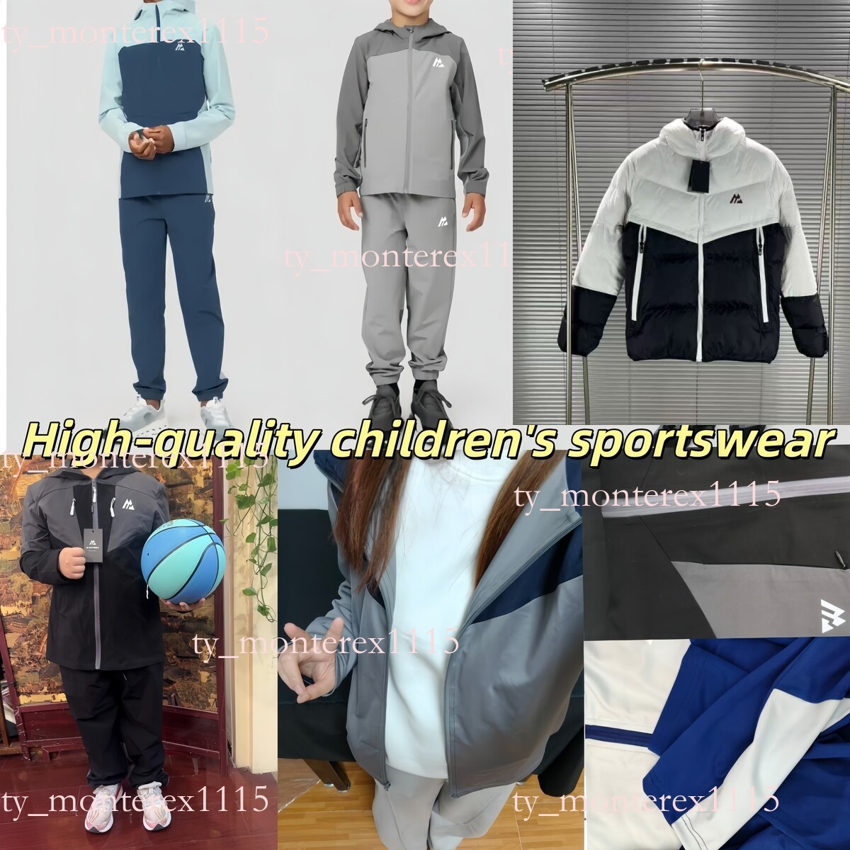 monterex tracksuit kids High quality 3-piece set designer shorts and t shirt montirexs tracksuit Men's Short Sleeve Set Men's T-Shirt Women's Short Sleeve Blank f2b