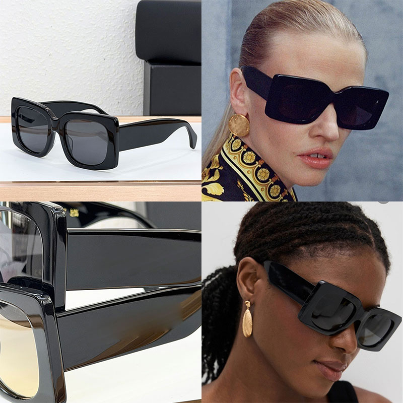 Fashion designer women sunglasses classic square frame acetate fiber material 4496 design avant-garde oversized frame glasses fa UV protection belt box
