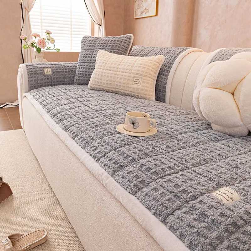 1PC-New Thickened Plush Sofa Mat with Advanced Feeling Sofa Cover Four Seasons Universal Cream Sand Hair Mat M251204 - view 3