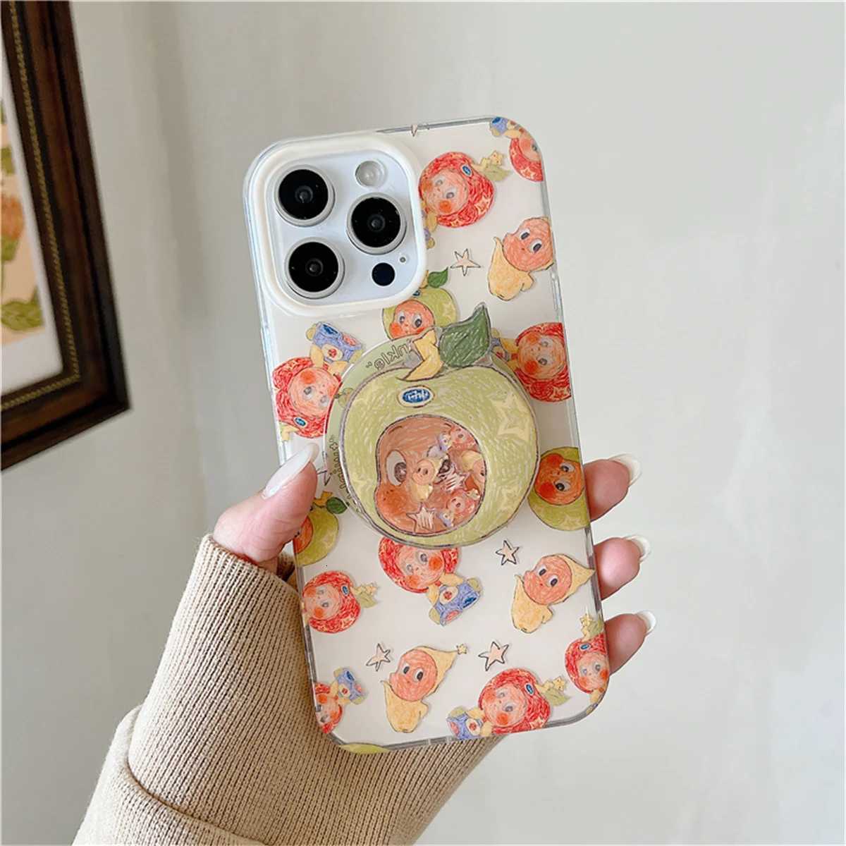 Cute Cartoon Star Baby Magnetic Stand Phone Case For iPhone 16 Pro 15 14 Pro Max Back Cover For Cases 15Pro Funda H251203