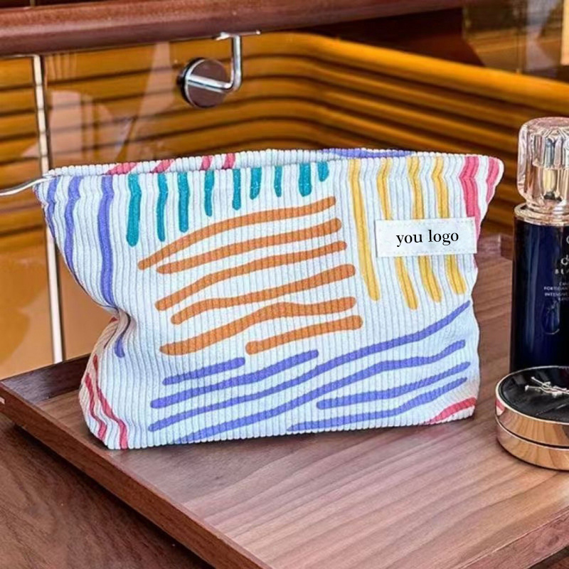 Canvas Cosmetic Bag Large Capacity Luxury Clutch Organizer Storage Pouch & Coin Purse