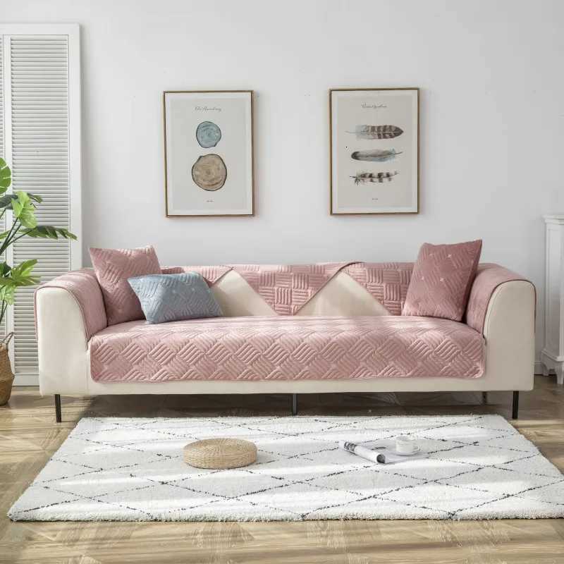 Nordic Solid Color Thick Plush Sofa Cover Universal Non-Slip Sofa Cushion Sofa Towel Couch Slipcover Home Living Room Decor M251204 - view 7