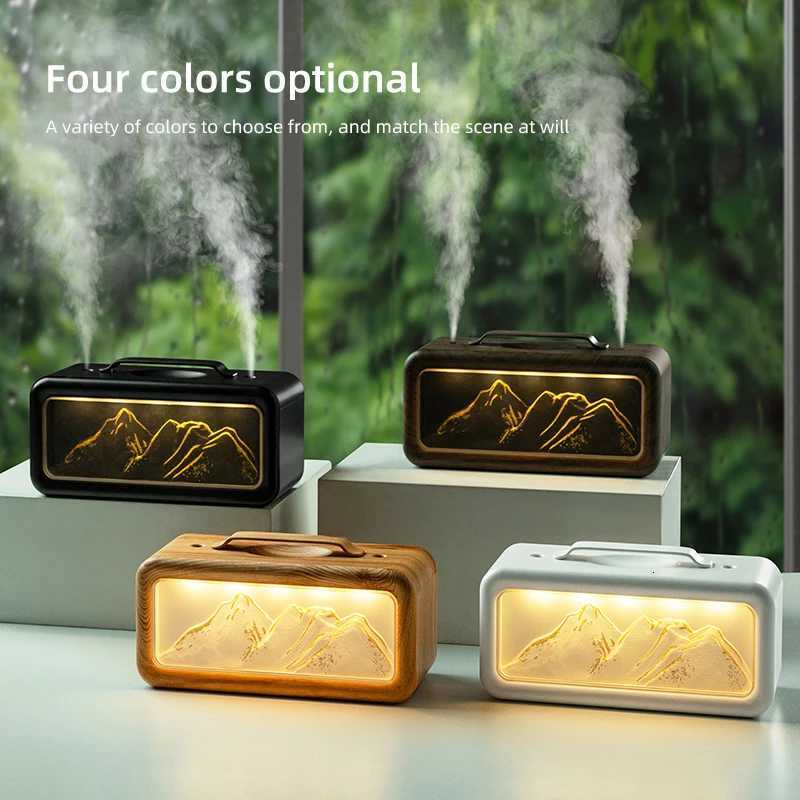 Dual-Spray Snow Mountain Humidifier Small He Desktop Atmosphere Lamp Moisturizing with Large Spray C251204