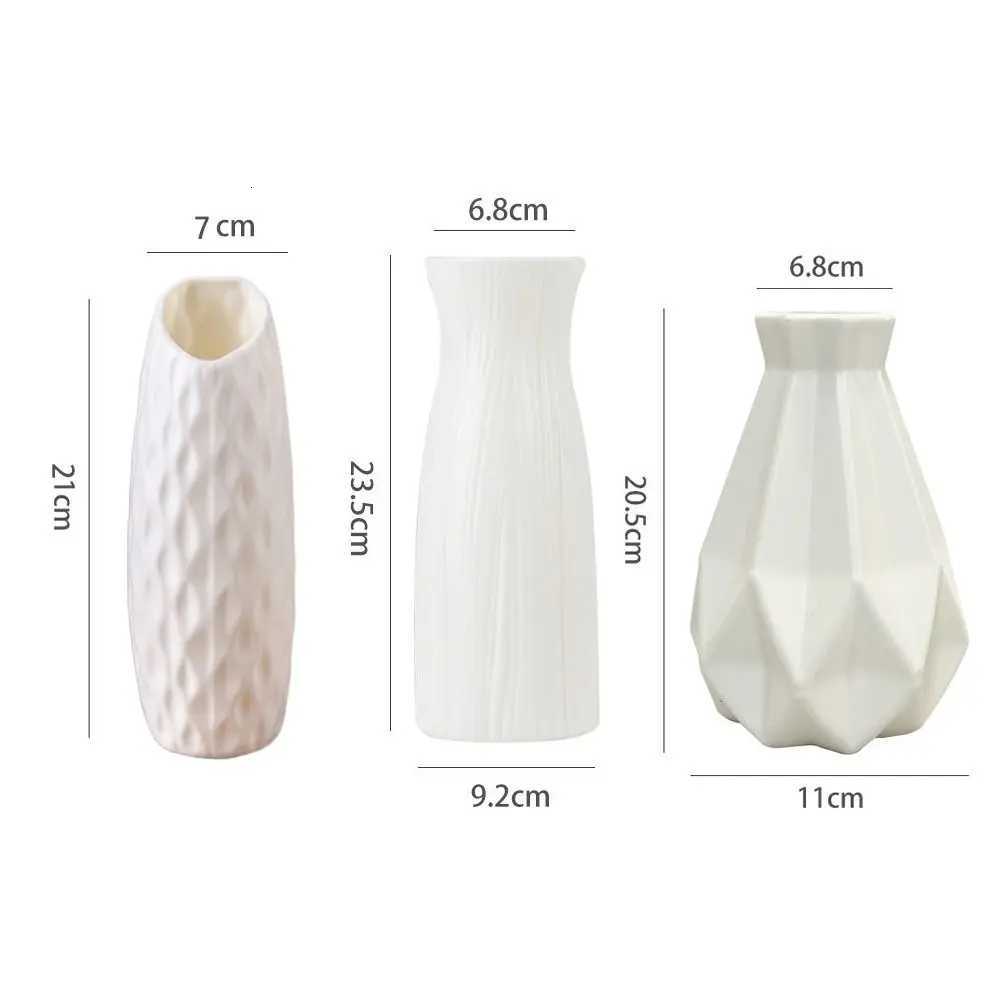 He Decor Plastic Vases Imitation Ceramic Flower Arrangement Flower Pot Decoration Desktop Ornament Living Ro H251204