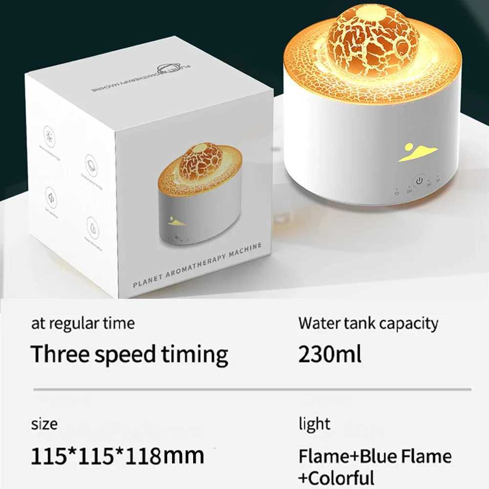 Fire Ara Volcano Diffuser Essential Oils for He Colorf Light Jellyfish Ring Flame Diffuser Air Humidifier Planet Fireball C251204