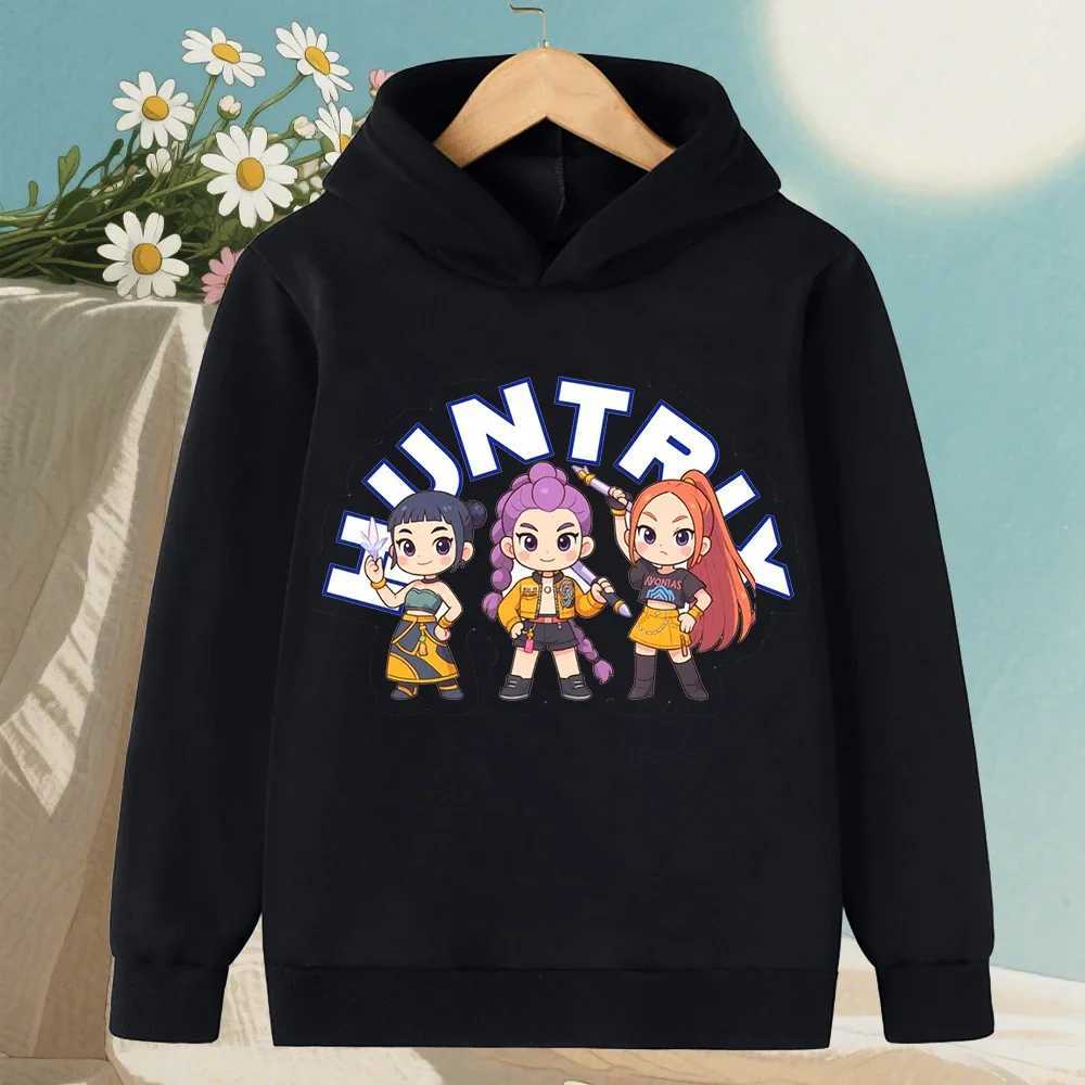 Children Autumn Winter K-pop Demon Hunter Animated Girl Hooded Outdoor Street Casual Sportswear Fashionable Cute Boy Girl TopW251204
