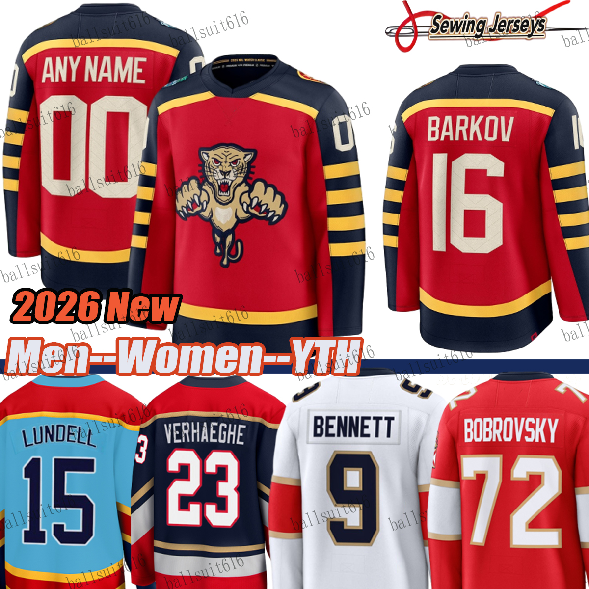 floridas hockey panthers jersey Matthew Tkachuk Sam Reinhart Sam Bennett Gustav Forsling Carter Verhaeghe Sergei Bobrovsky jersey