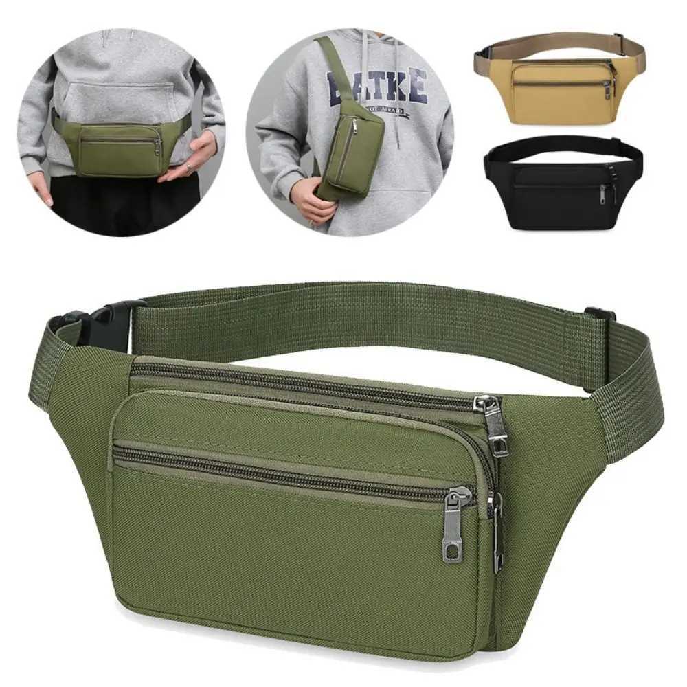 Canvas Waist Bag Multi-compartment Sports Chest Bag Small Cloth Bag Mobile Phone Bag Fitness Bag Multi-functional WalletT251204