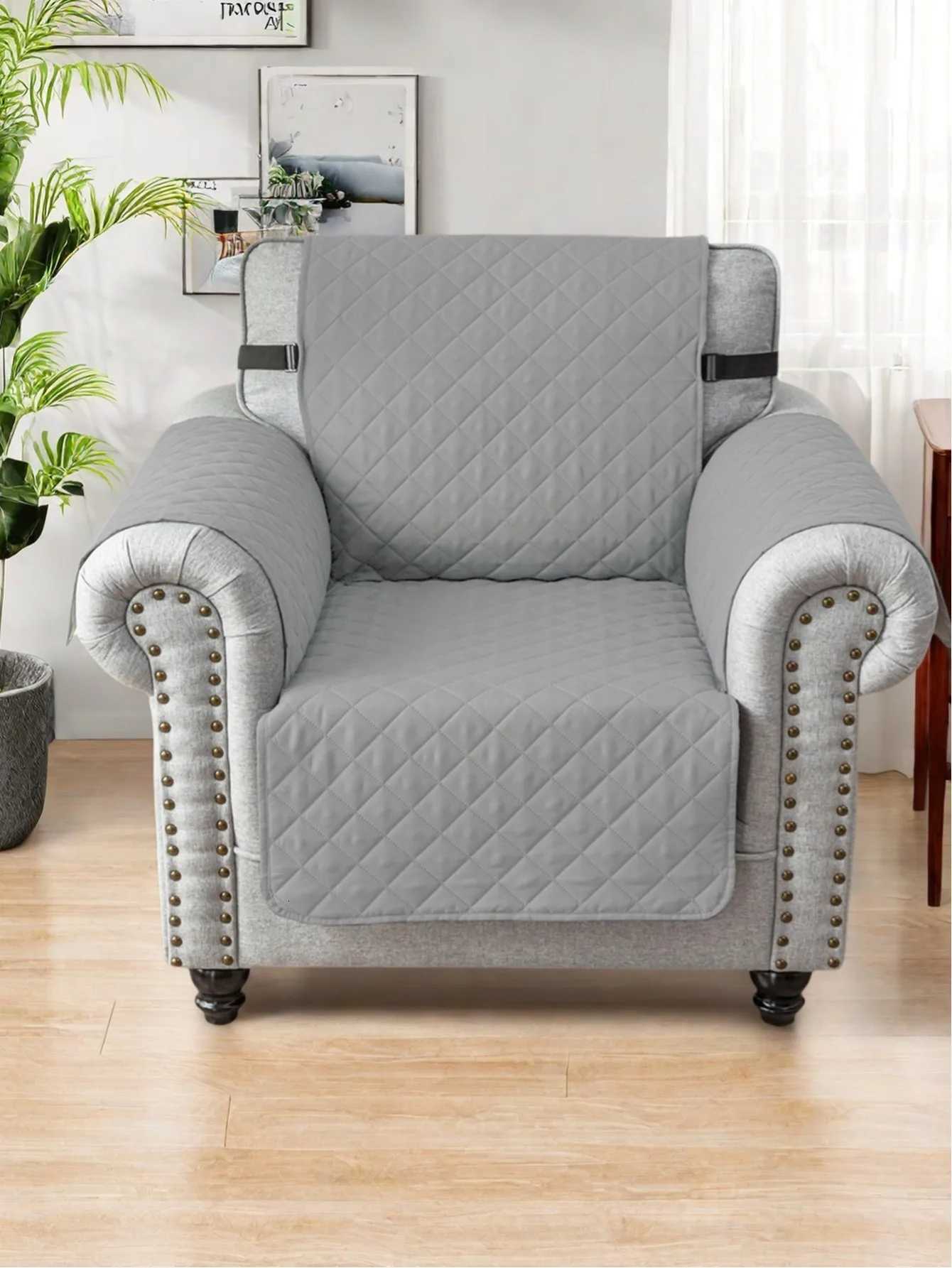 Quilted Armchair Sofa Cover Solid Color Non-slip Anti-wear Recliner Sofa Slipcover Solid Color Couch Cushion for Living Room M251204 - view 5