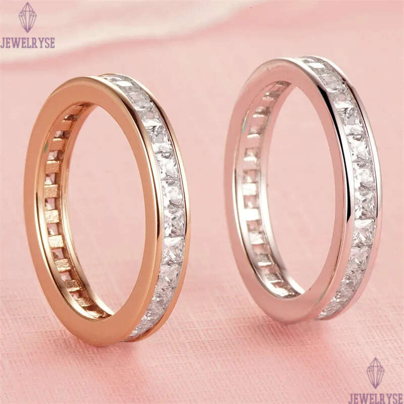 square diamond rose gold ring designer for luxury 925 sterling silver 5A zirconia engagement wedding band rings jewelry woman valentines day gift box 