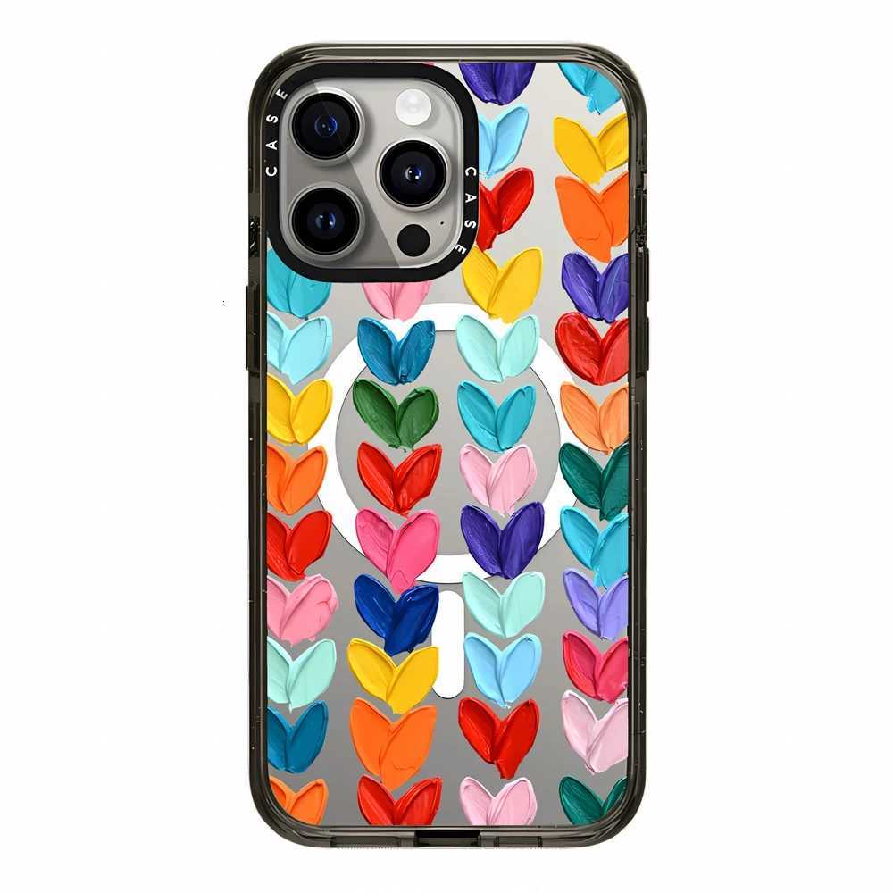Acrylic Oil Painting Color For Phone Case For iPhone 17 16 12 13 14 15 Pro Max 15Plus Magnetic Anti-drop Fashion Cover H251203